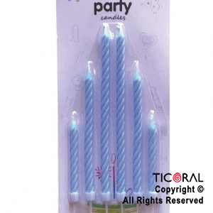 VELA CASTILLO CELESTE x 6 UNIDADES